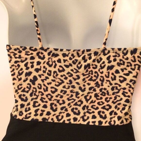 No Boundaries One Piece Leopard Print And Black Swimsuit Size S 3/5‎ Juniors - Picture 9 of 16
